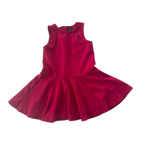Polo Ralph Lauren Toddler Fit and Flare dress 3T dark pink logo Sleeveless #5244 - Picture 1 of 6